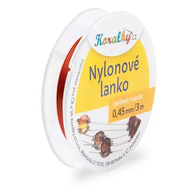 Nylonové lanko 0,45mm/3m červené č.7 - 1 ks