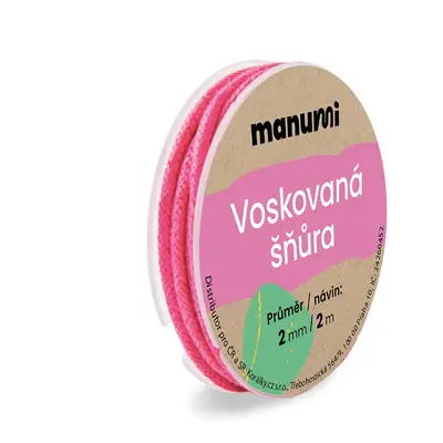 Manumi Voskovaná šňůra 2mm/2m růžová - 5 ks