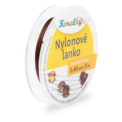 Nylonové lanko 0,45mm/3m hnědé č.14 - 1 ks