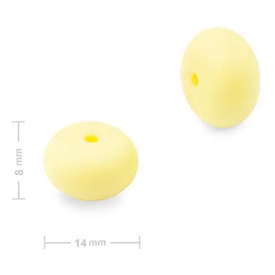 Silikonové korálky rondelky 14x8mm Icecream Yellow - 4 ks