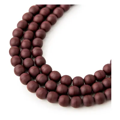 Manumi české skleněné mačkané kuličky 6 mm Light Chocolate Opaque Matt - 150 ks