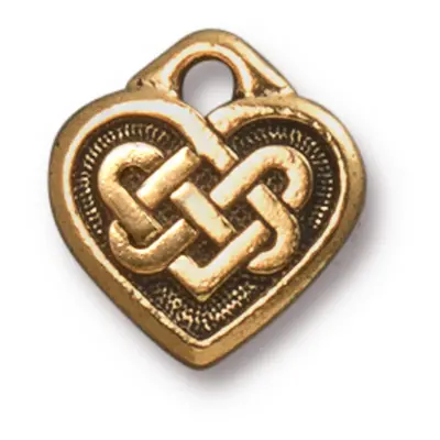 TierraCast přívěsek Small Celtic Heart starozlatý - 1 ks