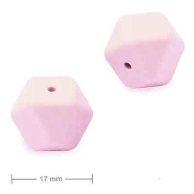 Silikonové korálky hexagon 17mm Lilac Purple - 2 ks