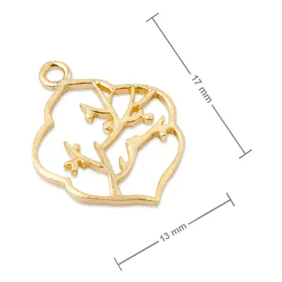 Amoracast přívěsek třešňový strom 17x13mm pozlacený - 1 ks