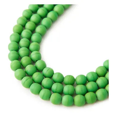 Manumi české skleněné mačkané kuličky 6 mm Pea Green Opaque Matt - 30 ks