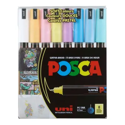 POSCA popisovače 1MR akrylové pastelové barvy mix sada 8ks - 1 sada