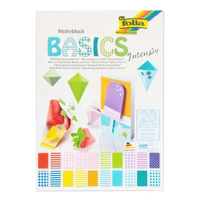 Sada papírů s potiskem BASIC 20 listů 24x34cm 270g/m² - 1 balení