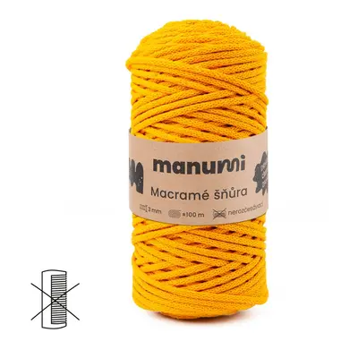 Manumi Macramé šňůra 3mm žlutá - 1 ks