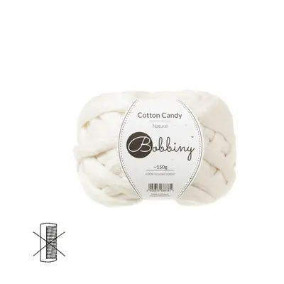 Bobbiny Macramé příze Cotton Candy natural - 1 ks