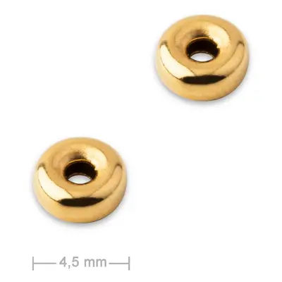 Stříbrný distanční kroužek 4,5 x 2 mm pozlacený 24K zlatem - 20 ks