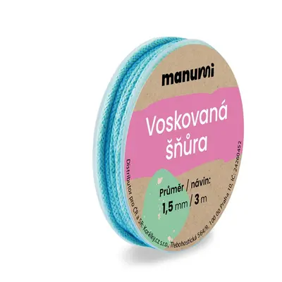 Manumi Voskovaná šňůra 1,5mm/3m světle modrá - 1 ks