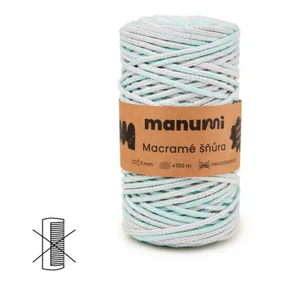 Manumi macramé šňůra 3mm pastelová - 1 ks