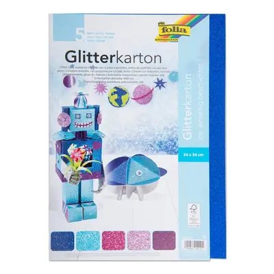 Glitrový karton ICE 5 listů 300g/m² - 3 balení