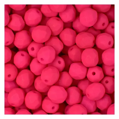 Manumi české broušené korálky 6mm Neon Pink - 30 ks