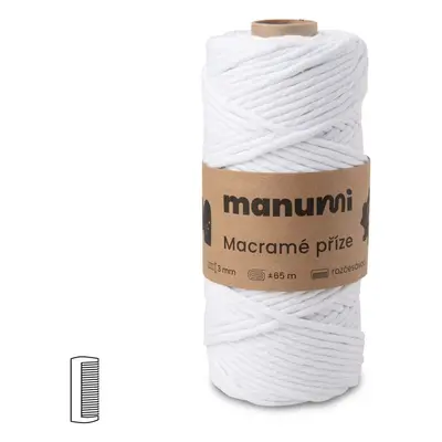 Manumi Macramé příze stáčená 3mm bílá - 1 ks