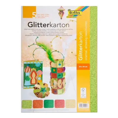 Glitrový karton ORIENTAL 5 listů 300g/m² - 3 balení