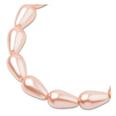 Preciosa perla hruška 15x8mm Pearl Effect Peach - 8 ks