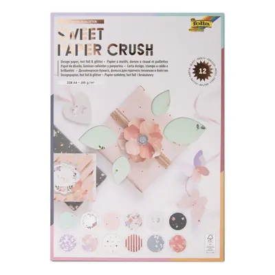 Sada papírů s kovovými a glitrovými efekty Sweet paper crush 12 listů A4 165g/m² - 3 sady