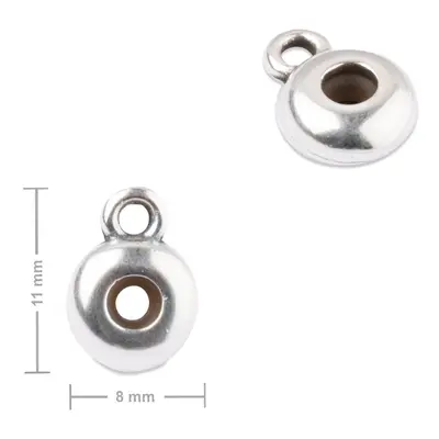 Manumi distanční kroužek se silikonovým jádrem a ověsem 11x8mm postříbřený - 1 ks