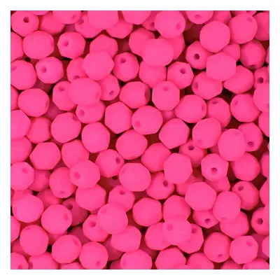 Manumi české broušené korálky 4mm Neon Pink - 45 ks