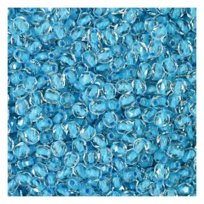 Manumi české broušené korálky 3mm Crystal Aqua Lined - 60 ks