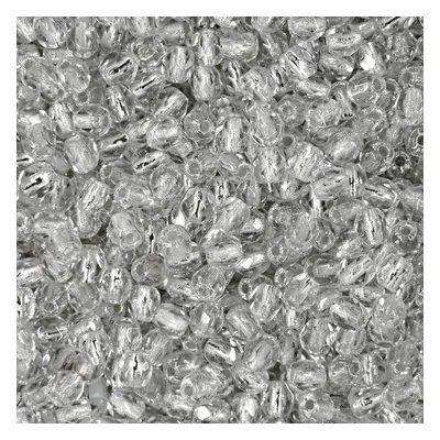 Manumi české broušené korálky 3mm Crystal Silver Lined - 60 ks