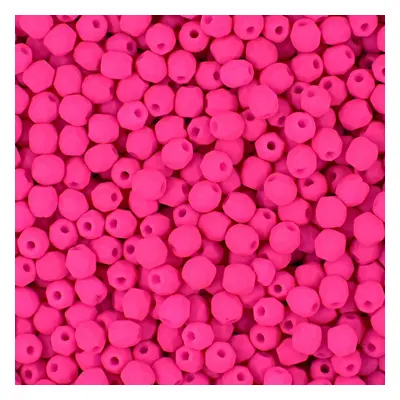 Manumi české broušené korálky 3mm Neon Pink - 60 ks