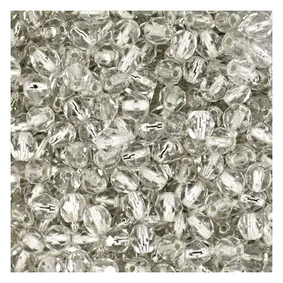 Manumi české broušené korálky 4mm Crystal Silver Lined - 45 ks