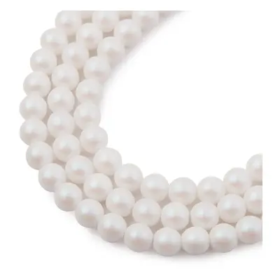 Manumi České mačkané korálky Manumi 6 mm pearl white - 30 ks