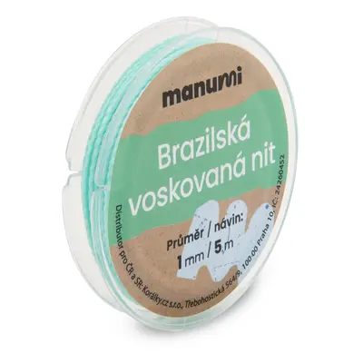 Manumi Brazilská voskovaná nit 1mm/5m tyrkysová - 1 ks