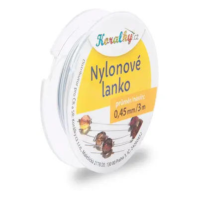 Nylonové lanko 0,45mm/3m bílé č.2 - 1 ks