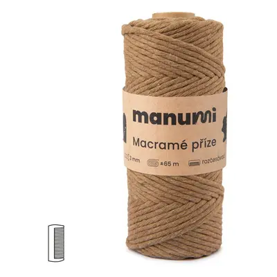 Manumi Macramé příze stáčená 3mm světle hnědá - 1 ks