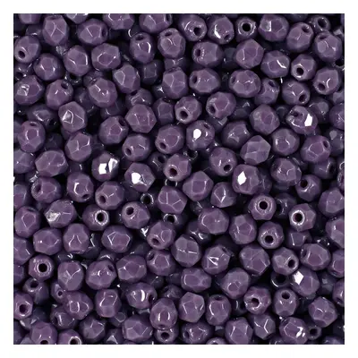 Manumi české broušené korálky 3mm Opaque Purple - 60 ks