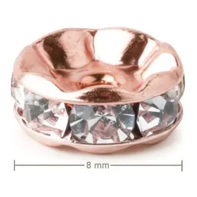 Manumi štrasová rondelka 8 mm rose gold Crystal - 4 ks