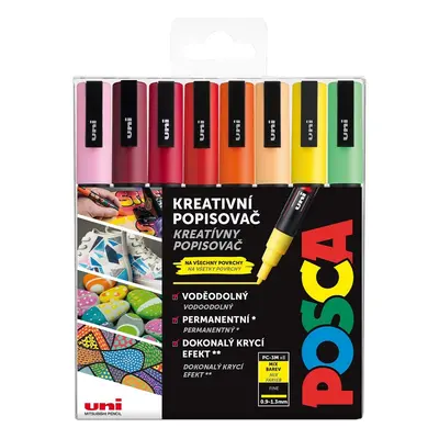 POSCA fixy sada 3M teplé barvy 8ks - 1 sada