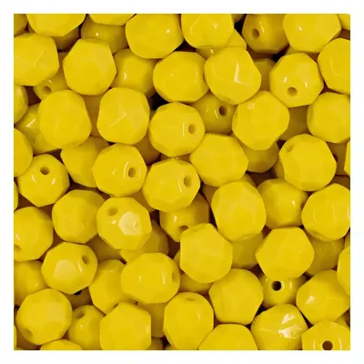 Manumi české broušené korálky 6mm Opaque Yellow - 30 ks