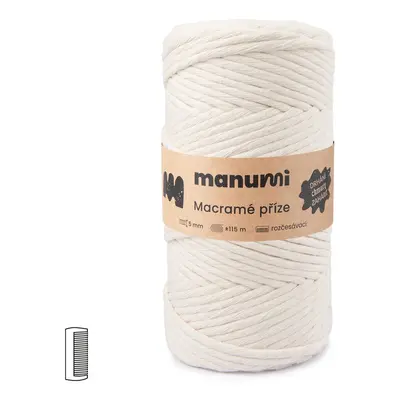 Manumi Macramé příze stáčená 5mm natural 125m - 1 ks