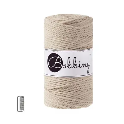 Bobbiny Macramé příze Regular 3PLY 3mm Beige - 1 ks