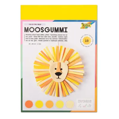 Moosgummi pěnová guma 10 listů odstíny žluté - 3 balení