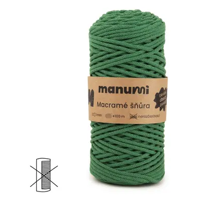 Manumi Macramé šňůra 3mm zelená - 1 ks