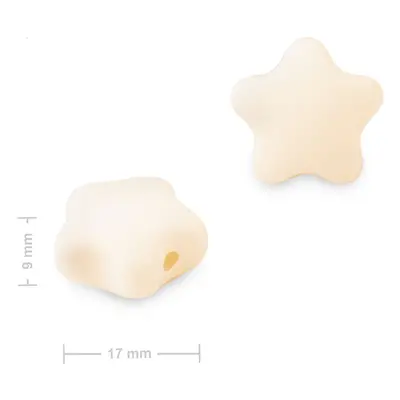 Silikonové korálky hvězdička 17x16x9mm Cream - 15 ks