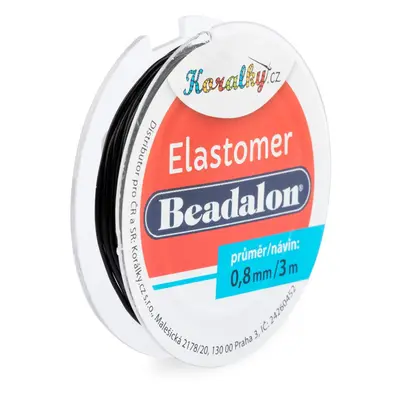 Beadalon elastomer 0,8mm/3m černý - 1 ks