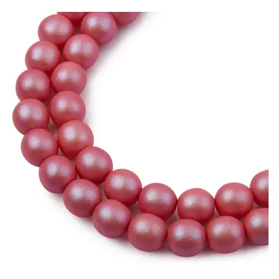 Manumi České mačkané korálky Manumi 8 mm pearl red - 220 ks