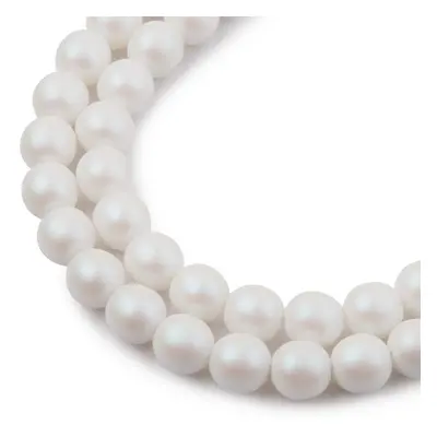 Manumi České mačkané korálky Manumi 8 mm pearl white - 22 ks