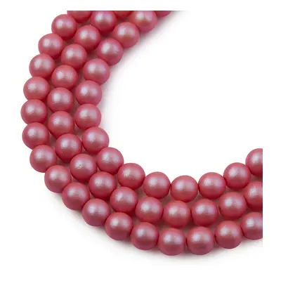 Manumi České mačkané korálky Manumi 6 mm pearl red - 30 ks