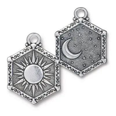 TierraCast přívěsek Sun&Moon starostříbrný - 1 ks