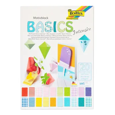 Sada papírů s potiskem BASIC 20 listů 24x34cm 270g/m² - 3 balení