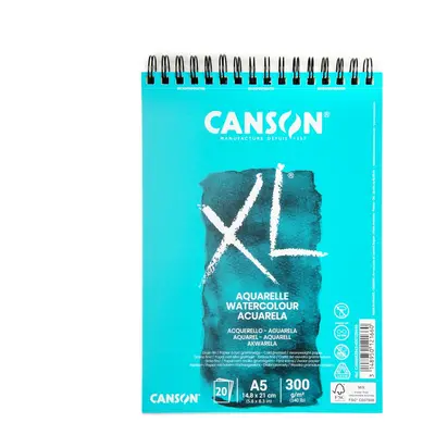 Canson skicák XL Aquarelle 30 listů A5 300g/m² kroužková vazba - 3 ks