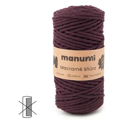 Manumi Macramé šňůra 3mm burgundy - 1 ks