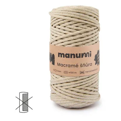 Manumi Macramé šňůra 3mm béžová - 1 ks